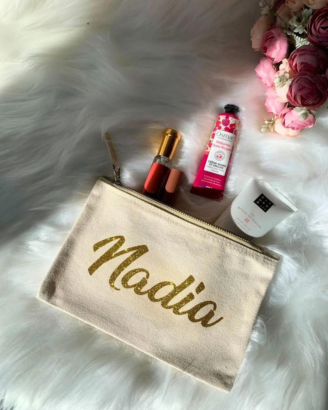 Pochette en coton personnalisée Prénom